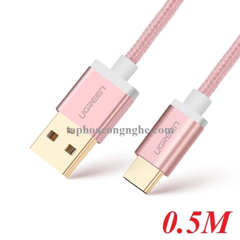 Ugreen 40988 0.5M 3A màu Đen Cáp USB TypeC sang USB 2.0 Hỗ trợ sạc nhanh US174 30040988